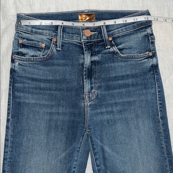 MOTHER The Insider Crop Step Fray Straight Leg Jeans Size 25 Mid Rise - Picture 7 of 11